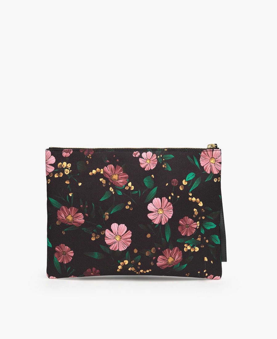 Sacs WOUF | Pochette Xl Fleurs Noires