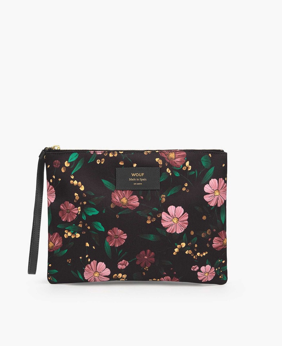 Sacs WOUF | Pochette Xl Fleurs Noires