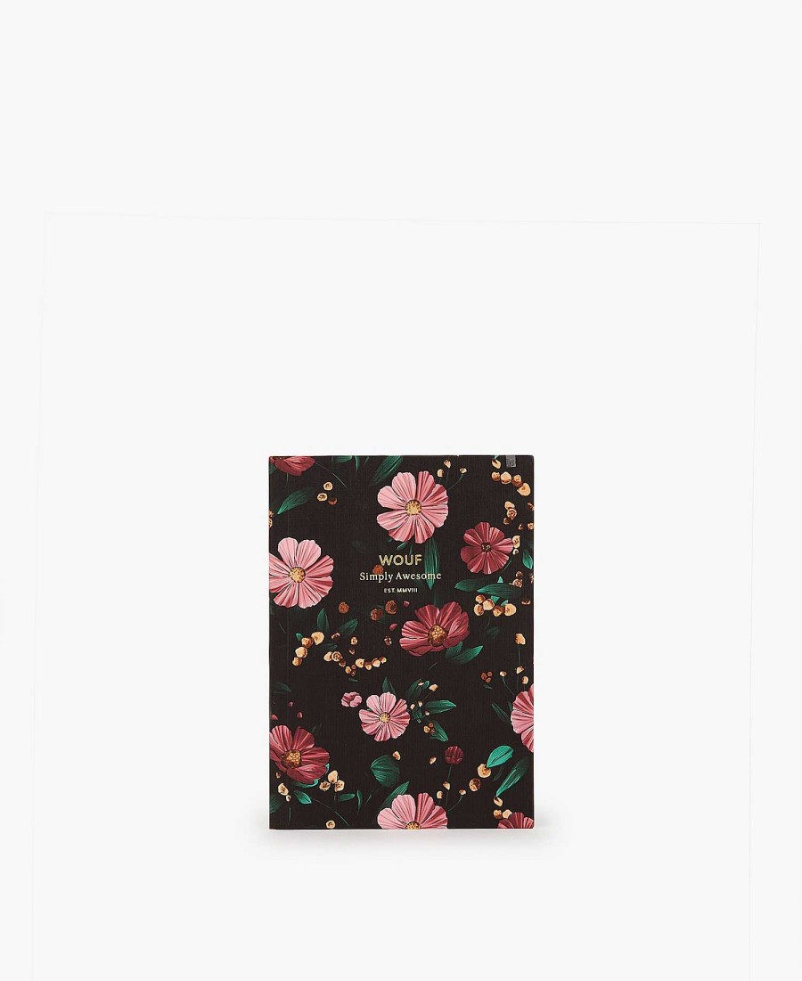 Accessoires WOUF | Cahier Papier A6 Fleurs Noires